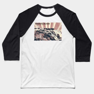 Retro Mammoth Terraces in Yellowstone National Park Baseball T-Shirt